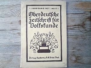 Imagen del vendedor de Oberdeutsche Zeitschrift fr Volkskunde. Jahrgang 1, Heft 1, 1927. a la venta por Antiquariat Bookfarm