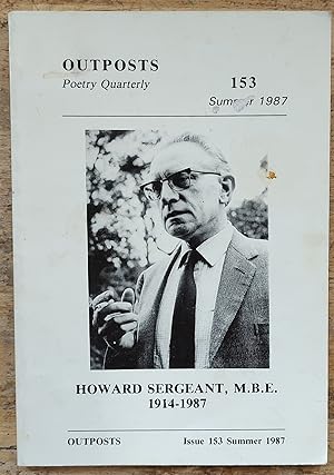 Image du vendeur pour Outposts Poetry Quarterly 153 Summer1987 with tributes to Howard Sergeant mis en vente par Shore Books
