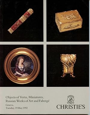 Objects of Vertu, Miniatures, Russian Works of Art and Faberge