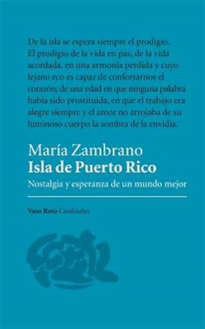Imagen del vendedor de Isla de Puerto Rico: Nostalgia y esperanza de un mundo mejor -Language: spanish a la venta por GreatBookPricesUK