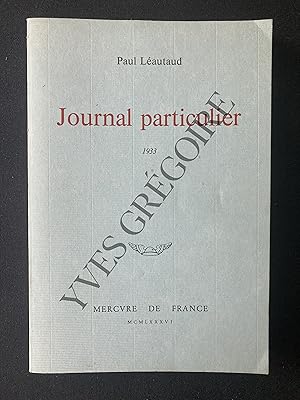 Bild des Verkufers fr JOURNAL PARTICULIER 1933 zum Verkauf von Yves Grgoire