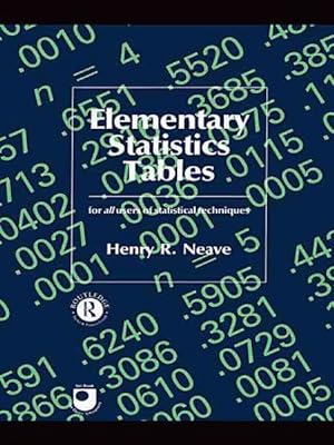 Bild des Verkufers fr Elementary Statistics Tables zum Verkauf von GreatBookPricesUK