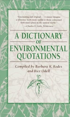 Imagen del vendedor de Dictionary of Environmental Quotations a la venta por GreatBookPricesUK