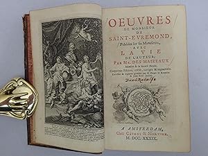 Bild des Verkufers fr Oeuvres. Publies sur se Manuscrits avec la vie de l'auteur; Par Mr. des Maizeaux membre de la socite royal. Amsterdam, Cvens u. Mortier, 1739. Mit 3 Kupferstichen und 3 gestoch. Titelvignetten. Frontispiz, 2 Bll., XXX, 367 S., 2 Bll., 169 S., 9 Bll. Kl.-8. Ldr. d. Zt. mit RVerg. (beschabt, etw. bestoen). zum Verkauf von Antiquariat Daniel Schramm e.K.