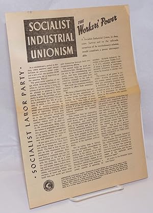 Imagen del vendedor de Socialist Industrial Unionism: The Workers' Power a la venta por Bolerium Books Inc.