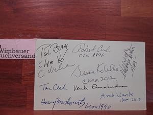 Imagen del vendedor de Autographed Card 9 Nobel Prize Winners // Autogramm Autograph signiert signed signee a la venta por Antiquariat im Kaiserviertel | Wimbauer Buchversand