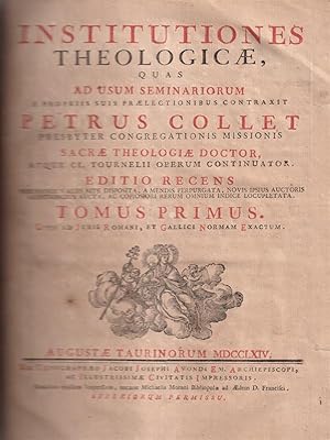 Bild des Verkufers fr Institutiones Theologicae 2 voll. zum Verkauf von Librodifaccia