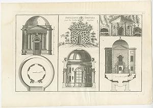 Pl. 5 Antique Print of Pavilions for English Gardens by Le Rouge (c.1785)