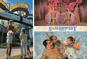 Somerset Butlins Holiday Camp World Giant Theme Park Ride Night Cabaret Postcard