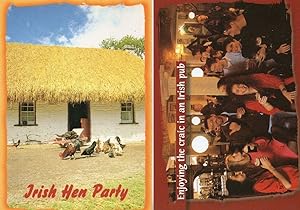 Irish Hen Party Night Girls Getting Drunk 2x Comic Postcard s