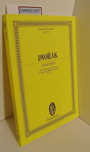 Bild des Verkufers fr Dvorak Concerto for Violin and Orchestra - A minor/a-Moll/La mineur Op. 53 (Edition Eulenburg No 751) zum Verkauf von ralfs-buecherkiste