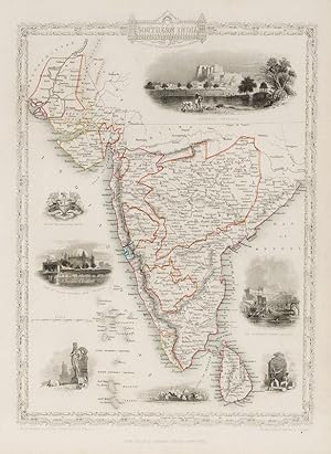 Seller image for Southern India - Including the Presidencies of Bombay and Madras. With Vignettes of Shuhur, Jeypoor, The Government House, Calcutta, and Tomb of Sultan Mahomed Shah, Bejapoor. Also included are Depictions of European soldiers, natives at prayer and the Seal of the East India Company. for sale by Inanna Rare Books Ltd.