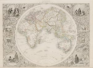 Imagen del vendedor de Eastern Hemisphere - With Stunning Vignettes of Indigenous Peoples, Native Animals inlaid within an Ornate Decorative Border. a la venta por Inanna Rare Books Ltd.