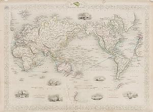 Seller image for The World on Mercator's Projection - With Vignettes of London, Gibraltar, Constantinople, The Pyramids of Ghizeh, Niagara, Pont Neuf Paris and Vesuvius. for sale by Inanna Rare Books Ltd.