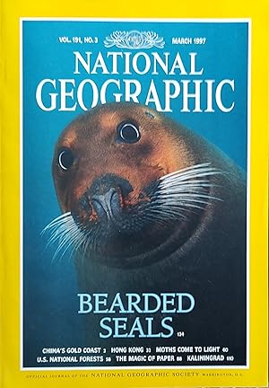 Image du vendeur pour National Geographic : March 1997 "Bearded Seals," "China's Gold Coast," "Hong Kong," "Moths Come to Light," "U. S. National Forests," "The Magic of Paper," "Kaliningrad." mis en vente par Shore Books