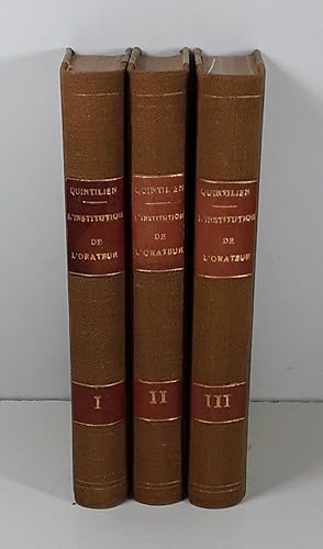 Image du vendeur pour QUINTILIEN DE LINSTITUTION DE LORATEUR. 3 TOMOS. M. LABB GDOYN. 1812. mis en vente par Arte & Antigedades Riera