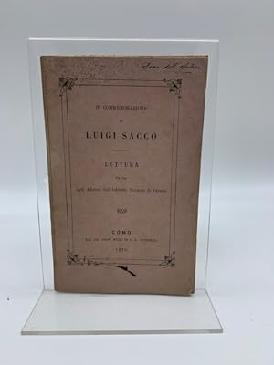 Bild des Verkufers fr In commemorazione di Luigi Sacco. Lettura zum Verkauf von Coenobium Libreria antiquaria