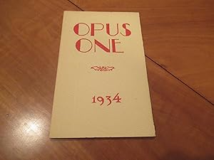 Seller image for Opus One, December 1934 for sale by Arroyo Seco Books, Pasadena, Member IOBA