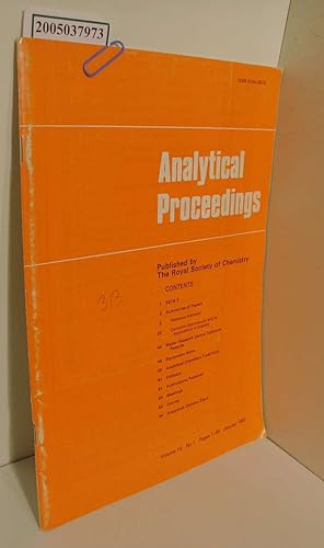 Imagen del vendedor de Analytical Proceedings / Volume 19 / No 1 / January 1982 a la venta por ralfs-buecherkiste
