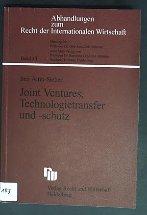 Seller image for Joint-ventures, Technologietransfer und -schutz. von / Recht der internationalen Wirtschaft / Abhandlungen zum Recht der internationalen Wirtschaft ; Bd. 40 for sale by books4less (Versandantiquariat Petra Gros GmbH & Co. KG)