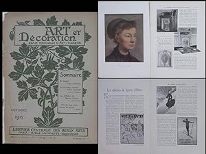 ART ET DECORATION - OCTOBRE 1912 - DEGAS, CHAUFFAGE, AFFICHE SPORTS D'HIVER, GRASSET, DUFRENE