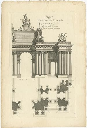 Imagen del vendedor de Pl. 14 Antique Print of a Triumphal Arch by Le Rouge (c.1785) a la venta por Bartele Gallery - The Netherlands