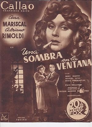 UNA SOMBRA EN LA VENTANA. Publicidad original de Prensa - Cine Español