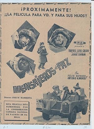 MENSAJEROS DE PAZ. Publicidad original de Prensa - Cine Español