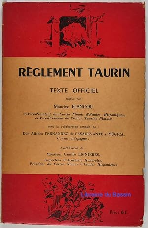 Règlement taurin Texte officiel