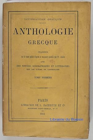 Anthologie Grecque Tome premier