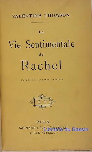 Seller image for La vie sentimentale de Rachel for sale by Librairie du Bassin