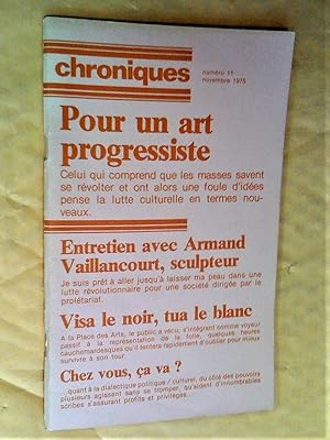 Seller image for Chroniques, numro 11, novembre 1975 for sale by Claudine Bouvier