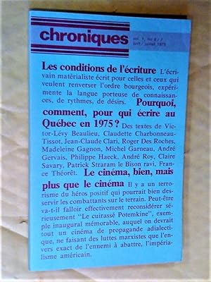 Seller image for Chroniques, numro 6 / 7, juin / juillet 1975 for sale by Claudine Bouvier