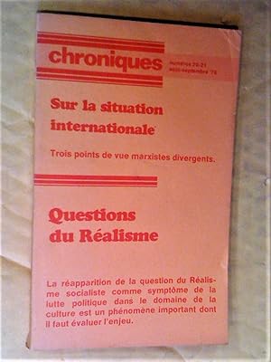 Bild des Verkufers fr Chroniques, numro 20 / 21, aot / septembre1976 zum Verkauf von Claudine Bouvier