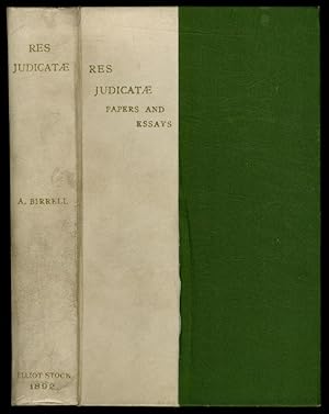 Imagen del vendedor de Res Judicatae. Papers and Essays a la venta por Between the Covers-Rare Books, Inc. ABAA
