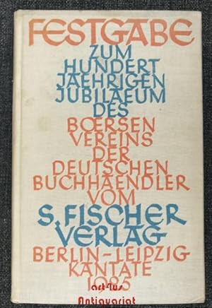 Bild des Verkufers fr Festgabe zum hundertjhrigen Jubilum des Brsenvereins der deutschen Buchhndler. zum Verkauf von art4us - Antiquariat