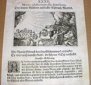 Orig.-Kupferstich: Der denen Göttern entdeckte Ehbruch [Ehebruch] Martis.