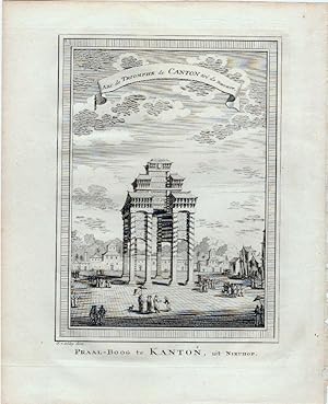 Antique Print-TRIUMPHAL ARCH-CHINA-KANTON-MANDARIN-Nieuhof-van der Schley-c.1750