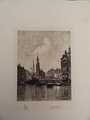 Image du vendeur pour Antique Print-AMSTEL-MUNT TOWER-DOELEN BRIDGE-AMSTERDAM-Greive-Arendzen-1900 mis en vente par Pictura Prints, Art & Books