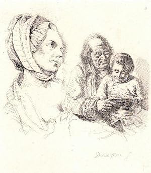 Antique Print-READING-FASHION-PORTRAIT-Boissieu-c. 1850