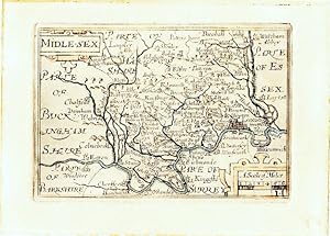 Antique Print-MIDDLESEX-LONDON-THAMES-SURREY-van den Keere-1627