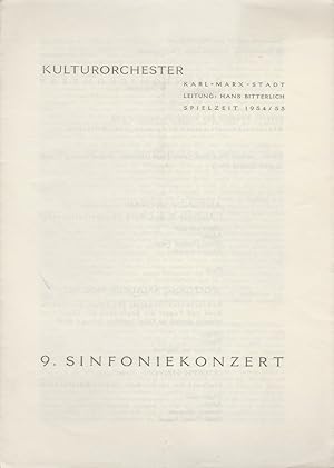 Bild des Verkufers fr Programmheft 9. SINFONIEKONZERT Anrechtskonzert 25. Juni 1955 Operettenhaus ( Mamorpalast ) Spielzeit 1954 / 1955 zum Verkauf von Programmhefte24 Schauspiel und Musiktheater der letzten 150 Jahre