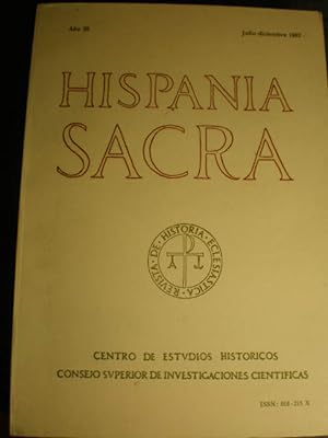 Bild des Verkufers fr Hispania Sacra Ao 39 ( XXXIX) Julio-diciembre 1987 zum Verkauf von Librera Antonio Azorn