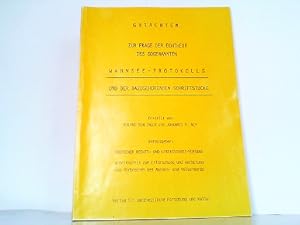 Bild des Verkufers fr Gutachten zur Frage der Echtheit des sogenannten Wannsee-Protokolls und der dazugehrigen Schriftstcke. zum Verkauf von Antiquariat Ehbrecht - Preis inkl. MwSt.