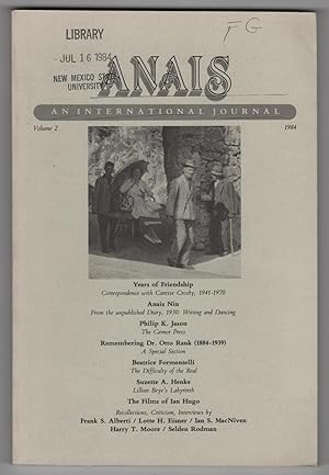 Image du vendeur pour Anais : An International Journal, Volume 2 (1984) mis en vente par Philip Smith, Bookseller