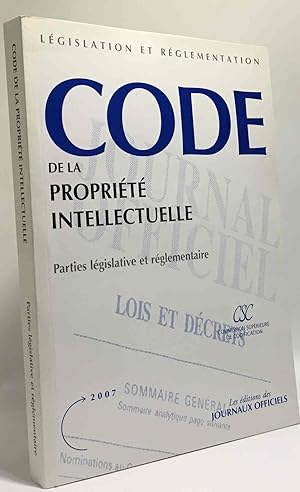 Code de la propriété intellectuelle : Texte mis à jour au 25 juin 2007