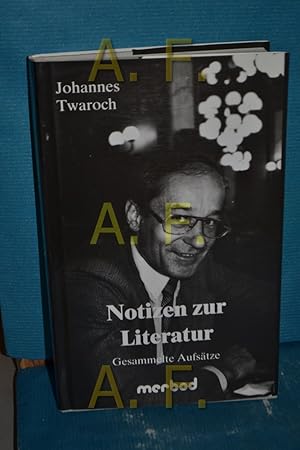 Bild des Verkufers fr Notizen zur Literatur : gesammelte Aufstze. zum Verkauf von Antiquarische Fundgrube e.U.