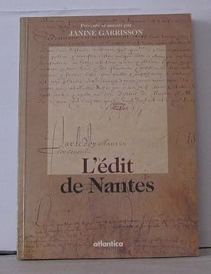 Bild des Verkufers fr L'dit de Nantes. Texte original en ancien franais zum Verkauf von Librairie Albert-Etienne