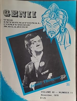 Seller image for Genii The International Conjurors' Magazine (Johnny Thompson on cover) November 1976 Volume 40 - Number 11 for sale by Shore Books