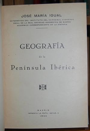 Seller image for GEOGRAFIA DE LA PENINSULA IBERICA for sale by Fbula Libros (Librera Jimnez-Bravo)